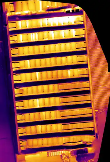 Ortomosaico termico di un impianto fotovoltaico su capannone di un’azienda meccanica in provincia di Verona